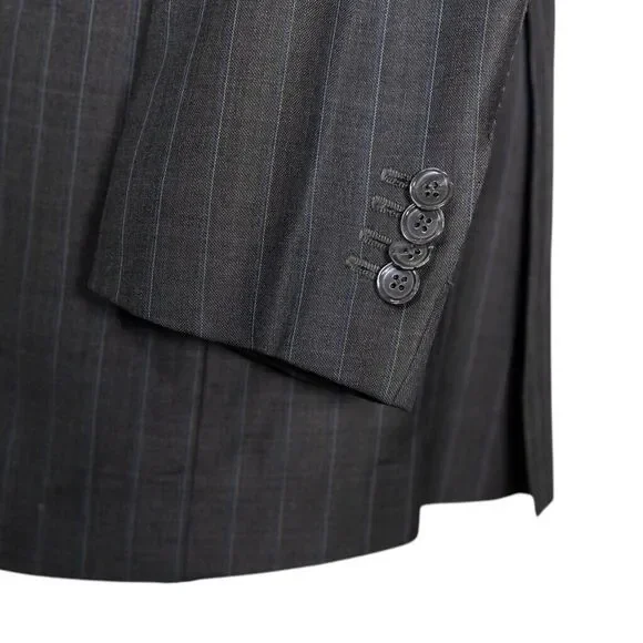 Ermenegildo Zegna Su Misura Mens Blazer Gray Blue Striped Trofeo